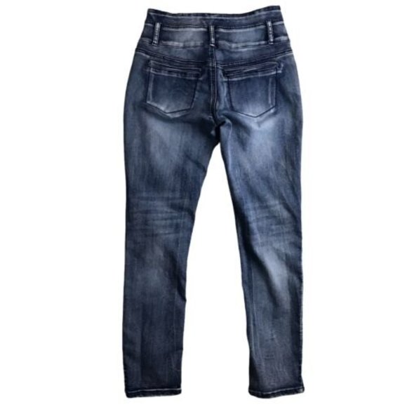 Almost Famous Button Fly Zip High Rise Skinny Jeans Size 11 Stretch Y2K 28x30 - Picture 2 of 11